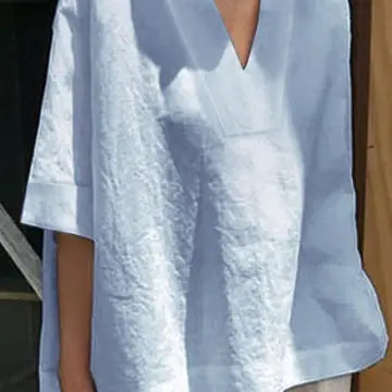Loose Mid-Length Sleeve Women's Shirt SKYBLUE